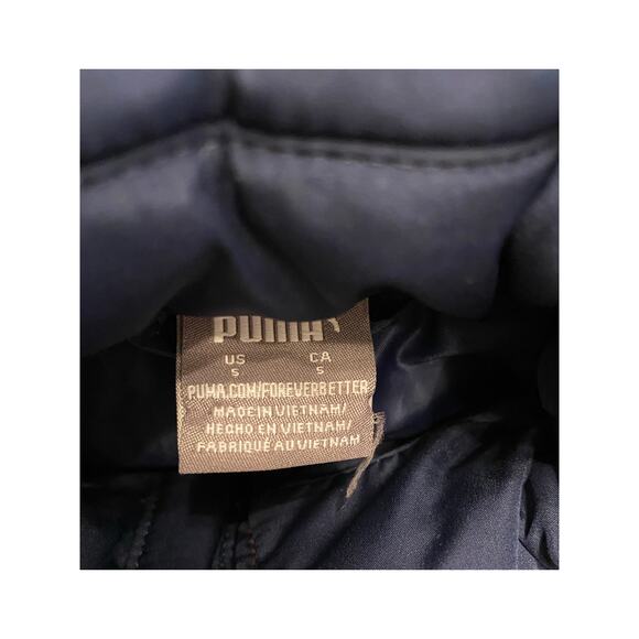 Puma Boys 5 Colorblock Puffer Vest Red Navy White Zip Front Winter Jacket - Picture 3 of 4